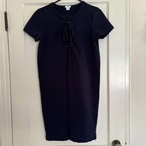 Navy blue lace up jcrew dress